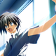 Mamiya Takuji preaching about the Last Sky to his classmates.